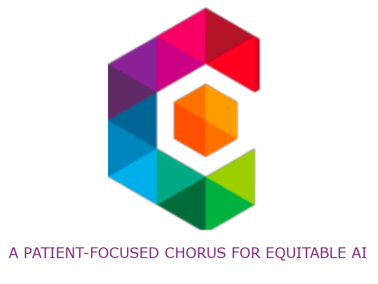 Logo for CHoRUS, "A Patient Focused Chorus For Equitable AI"